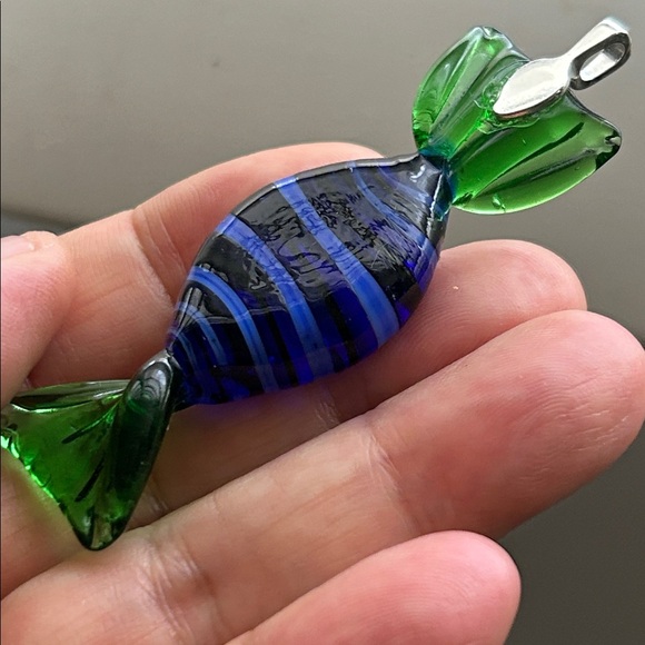 🖤Venetian Murano glass Candy 🍬 Pendant - green blue - Picture 7 of 11